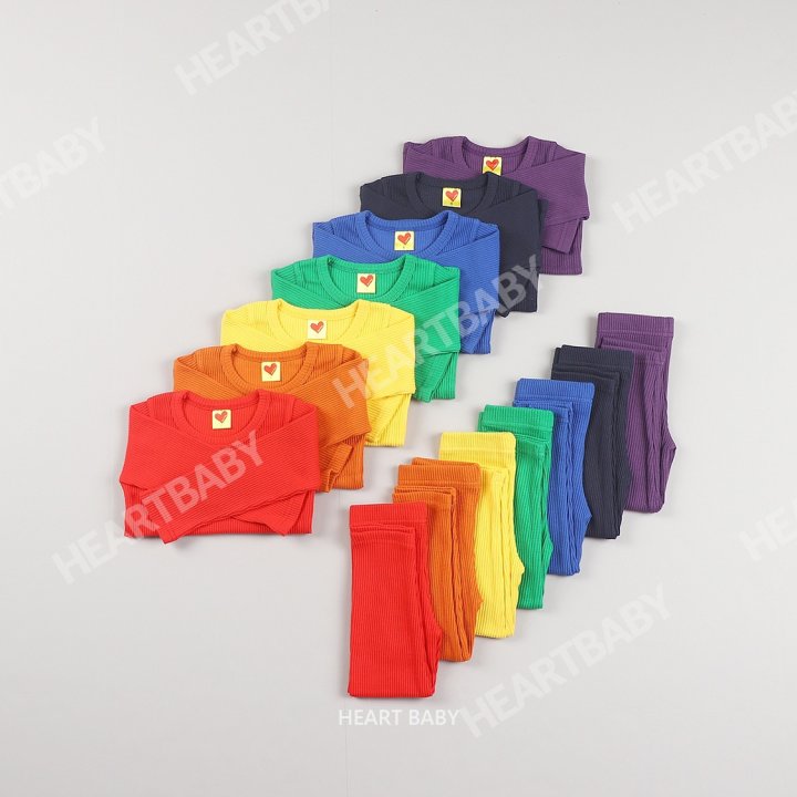 Heart Baby - Korean Children Fashion - #childrensboutique - Rainbow Ribbed Easywear - 2