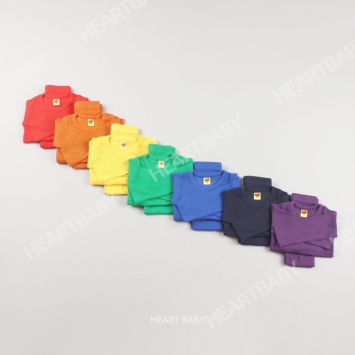 Heart Baby - Korean Children Fashion - #designkidswear - Rainbow Ribbed Easywear - 4