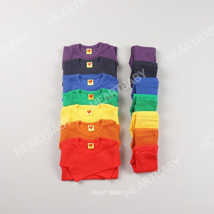 Heart Baby - Korean Children Fashion - #fashionkids - Rainbow Ribbed Easywear - 5