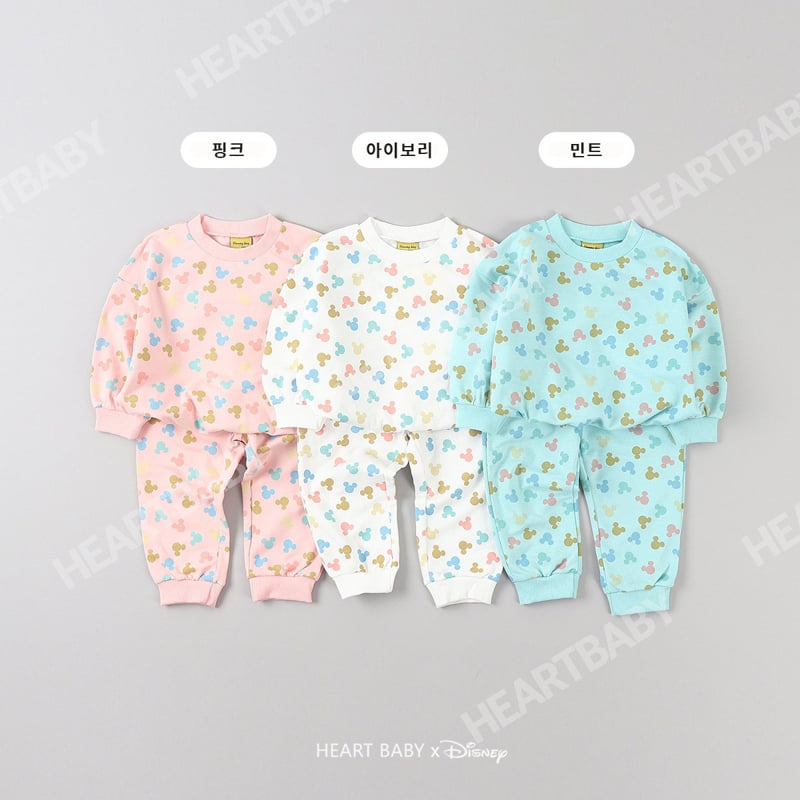 Heart Baby - Korean Children Fashion - #fashionkids - Round M Top Bottom Set - 5