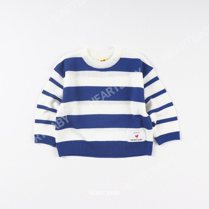 Heart Baby - Korean Children Fashion - #kidsshorts - Stripe Knit Tee - 7