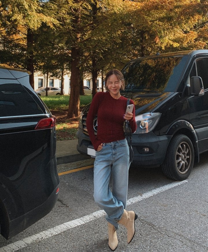 I'm here - Korean Women Fashion - #momslook - Straight Denim Pants - 3