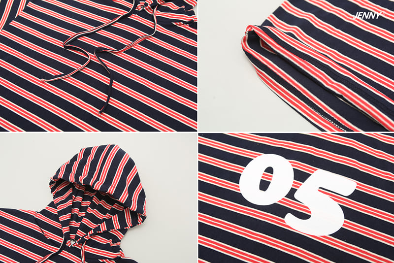 Jenny Basic - Korean Children Fashion - #fashionkids - Stripe Hoodie 4-7 - 10