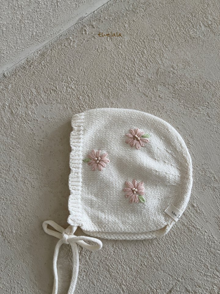 Lala - Korean Baby Fashion - #babywear - Pink Flower Bonnet - 10