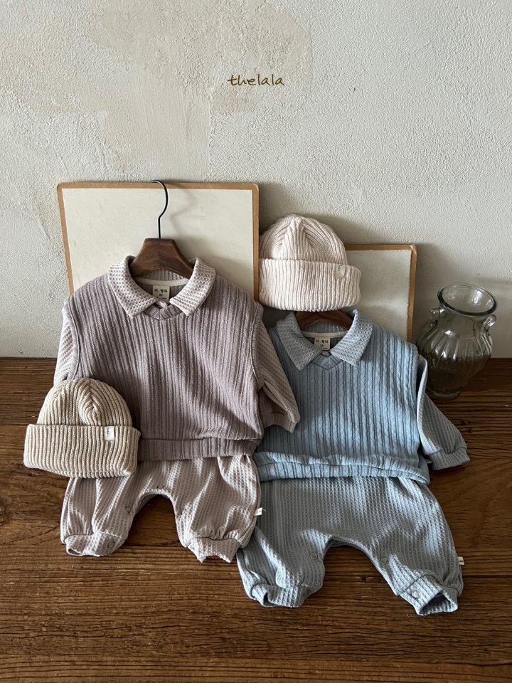 Lala - Korean Baby Fashion - #onlinebabyshop - Waffle Bread Suit
