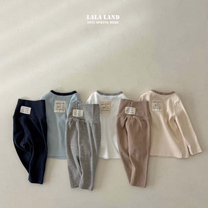 Lalaland - Korean Baby Fashion - #babyboutique - Bebe New Ribbed Top Bottom Set - 8