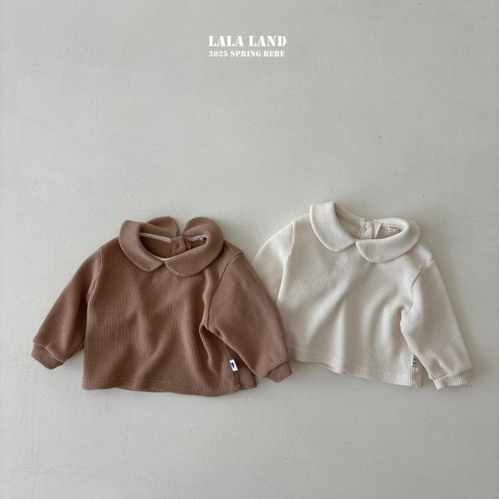 Lalaland - Korean Baby Fashion - #babyboutique - Bebe Waffle Collar Tee