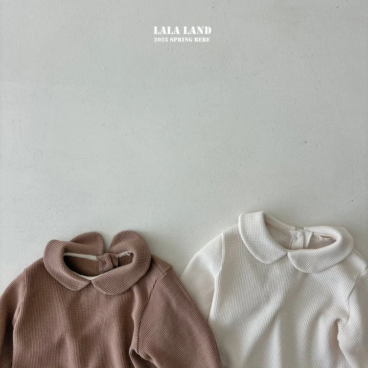 Lalaland - Korean Baby Fashion - #babyboutique - Bebe Waffle Collar Tee - 2
