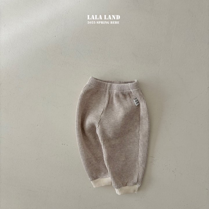 Lalaland - Korean Baby Fashion - #babyboutique - Bebe Triangle Waffle Jogger Pants - 4