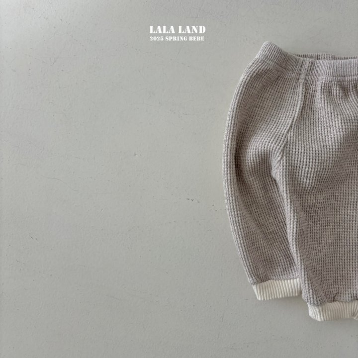 Lalaland - Korean Baby Fashion - #babyfashion - Bebe Triangle Waffle Jogger Pants - 6