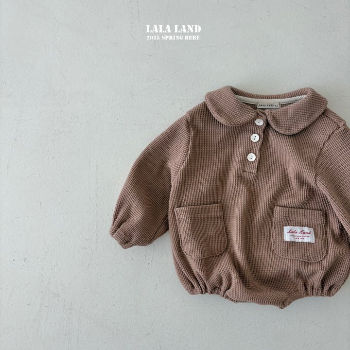 Lalaland - Korean Baby Fashion - #babyfashion - Bebe Waffle Collar Suit - 3