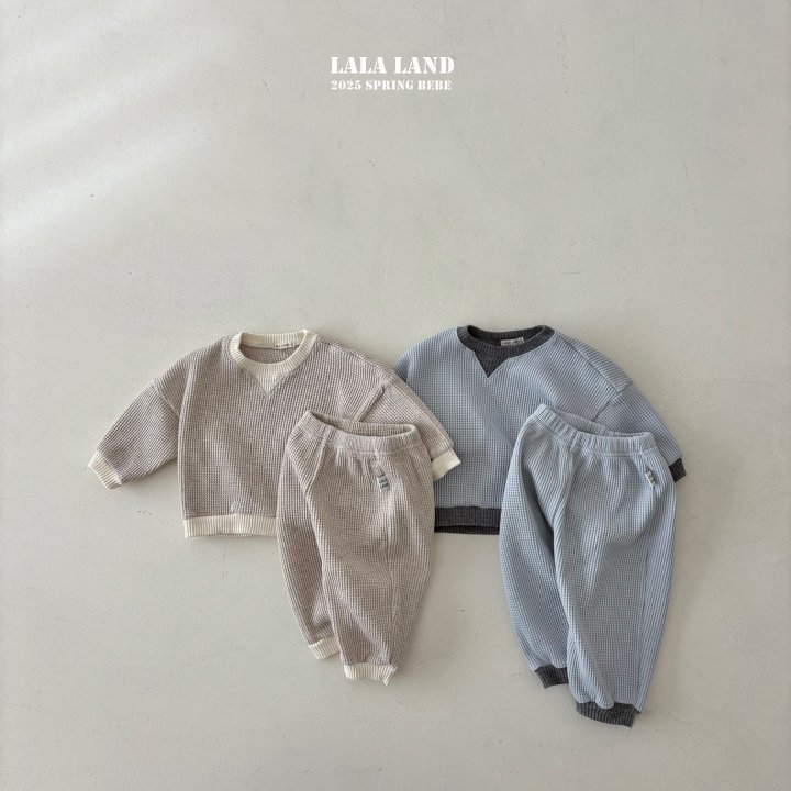 Lalaland - Korean Baby Fashion - #babyfever - Bebe Triangle Waffle Jogger Pants - 7