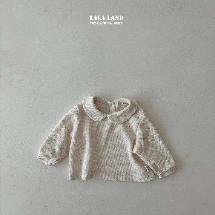Lalaland - Korean Baby Fashion - #babyfever - Bebe Waffle Collar Tee - 6