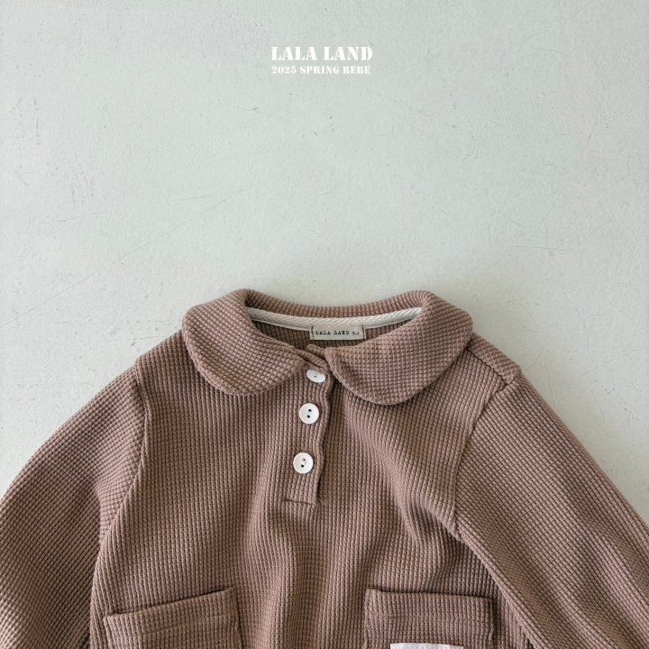 Lalaland - Korean Baby Fashion - #babyfashion - Bebe Waffle Collar Suit - 4