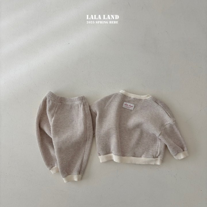 Lalaland - Korean Baby Fashion - #babygirlfashion - Bebe Triangle Waffle Jogger Pants - 8
