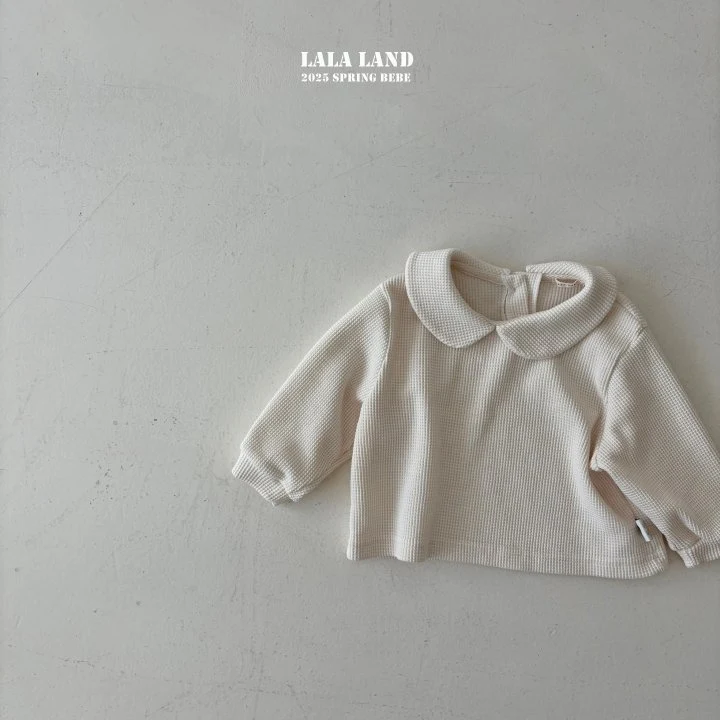 Lalaland - Korean Baby Fashion - #babygirlfashion - Bebe Waffle Collar Tee - 7
