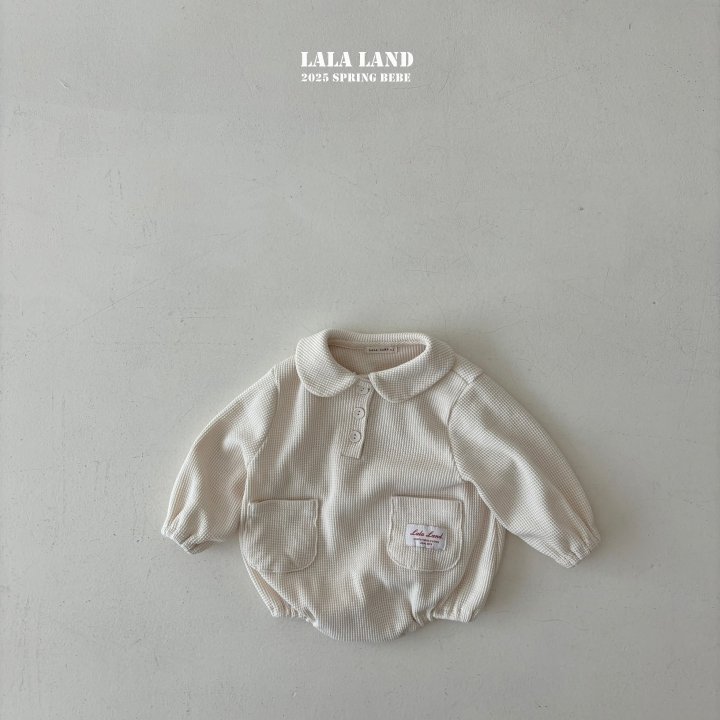 Lalaland - Korean Baby Fashion - #babygirlfashion - Bebe Waffle Collar Suit - 5