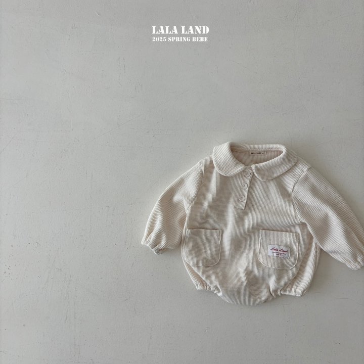 Lalaland - Korean Baby Fashion - #babylifestyle - Bebe Waffle Collar Suit - 6