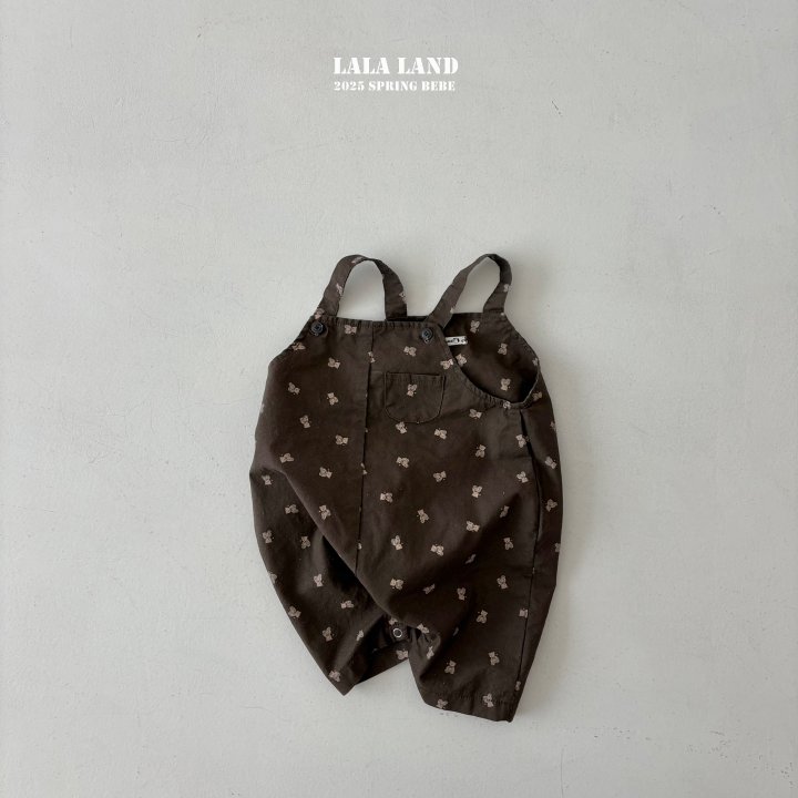 Lalaland - Korean Baby Fashion - #babyootd - Bebe Bear Suspenders Pants - 6