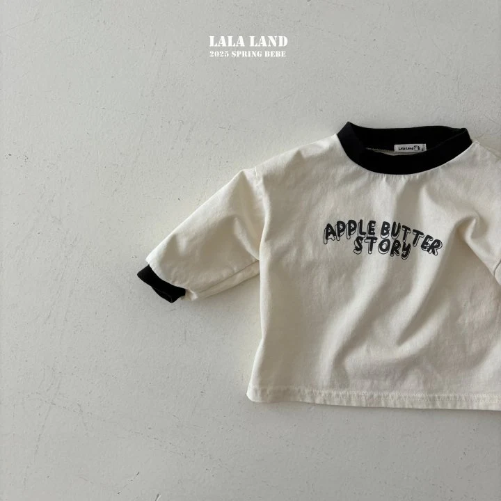 Lalaland - Korean Baby Fashion - #babyootd - Bebe Apple Butter Raglan Tee - 3