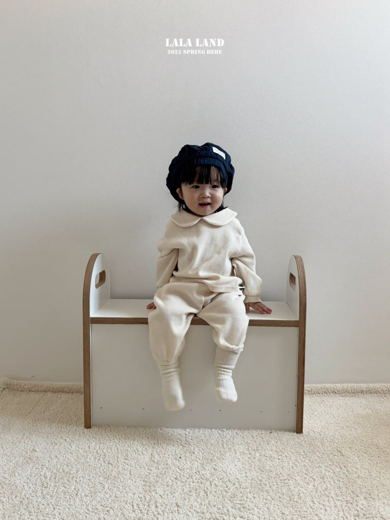 Lalaland - Korean Baby Fashion - #babyoutfit - Bebe Waffle Collar Tee - 11
