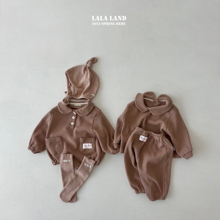 Lalaland - Korean Baby Fashion - #babyoutfit - Bebe Waffle Collar Suit - 9