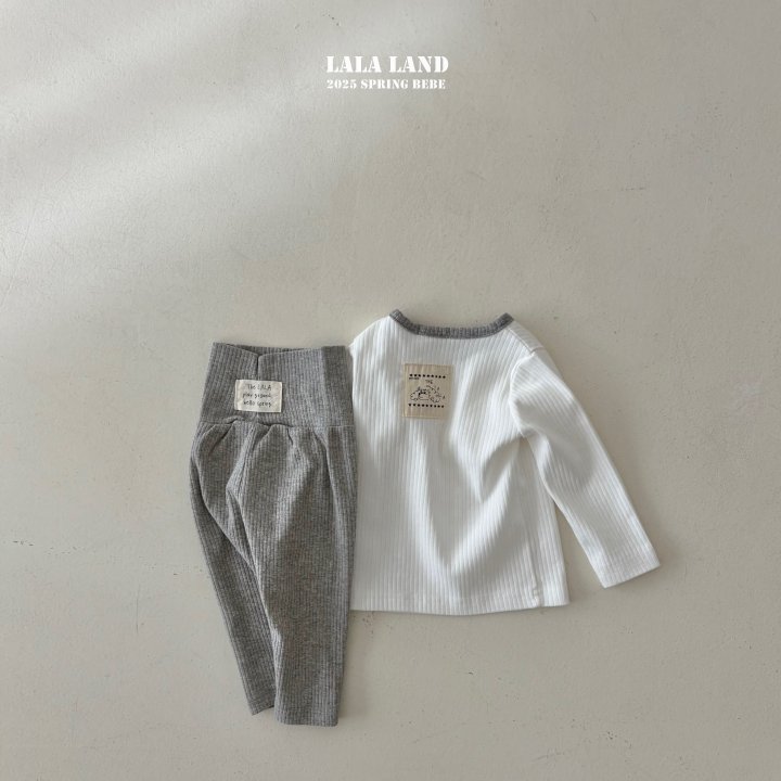 Lalaland - Korean Baby Fashion - #babywear - Bebe New Ribbed Top Bottom Set - 5