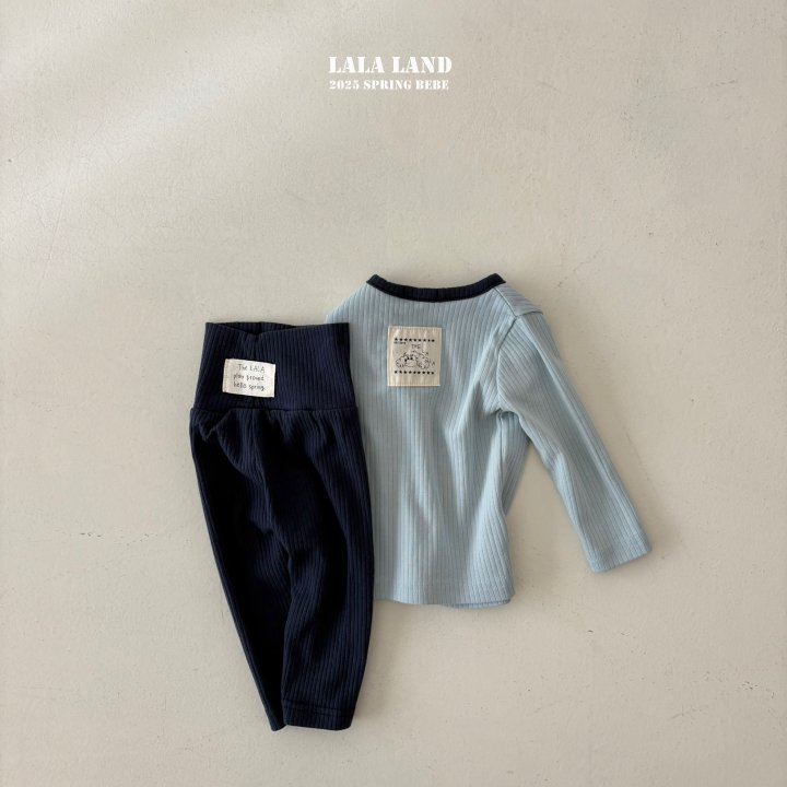 Lalaland - Korean Baby Fashion - #onlinebabyshop - Bebe New Ribbed Top Bottom Set - 7