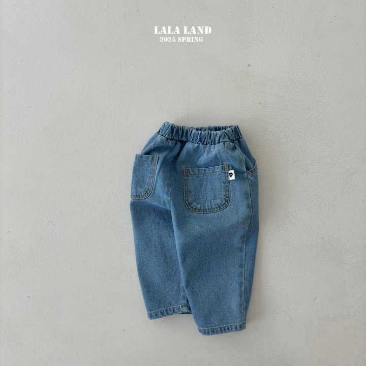 Lalaland - Korean Children Fashion - #kidzfashiontrend - Round Baggy Denim Pants - 4