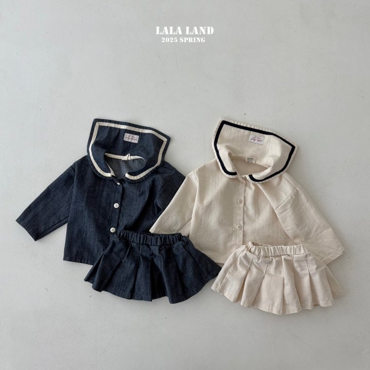 Lalaland - Korean Children Fashion - #childofig - Slub Denim Pleated Skirt - 7