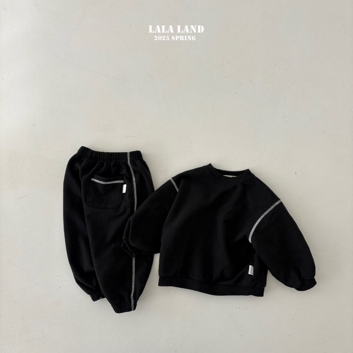 Lalaland - Korean Children Fashion - #discoveringself - New Stitch Jogger Pants - 3