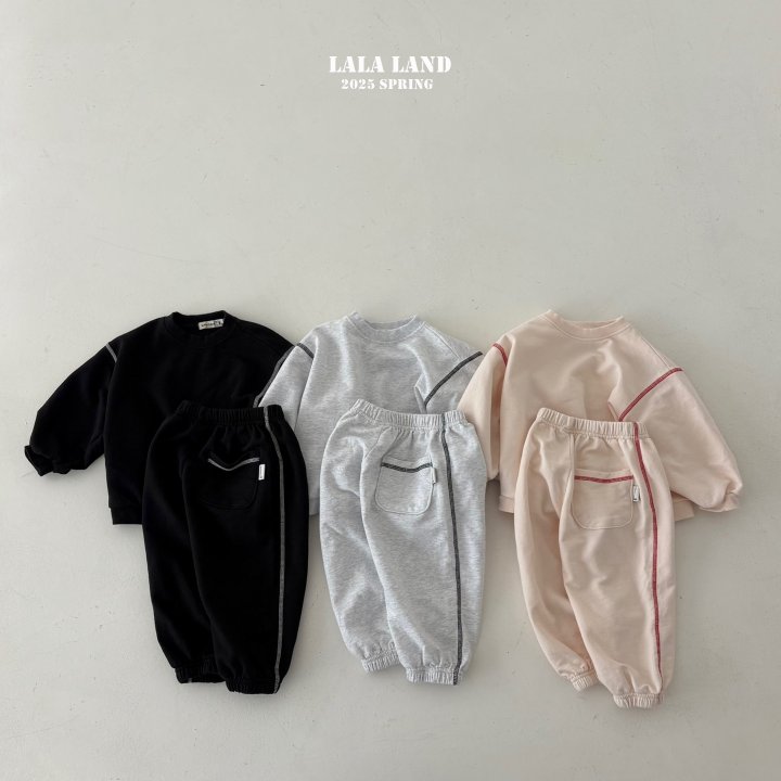 Lalaland - Korean Children Fashion - #discoveringself - New Stitch Jogger Pants - 4