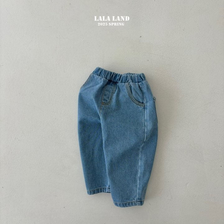 Lalaland - Korean Children Fashion - #kidzfashiontrend - Round Baggy Denim Pants - 3