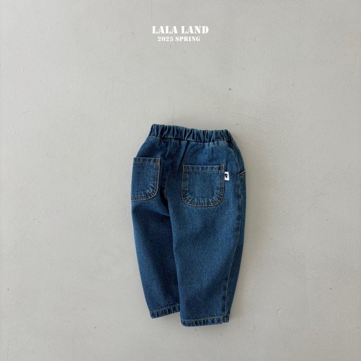 Lalaland - Korean Children Fashion - #magicofchildhood - Round Baggy Denim Pants - 6