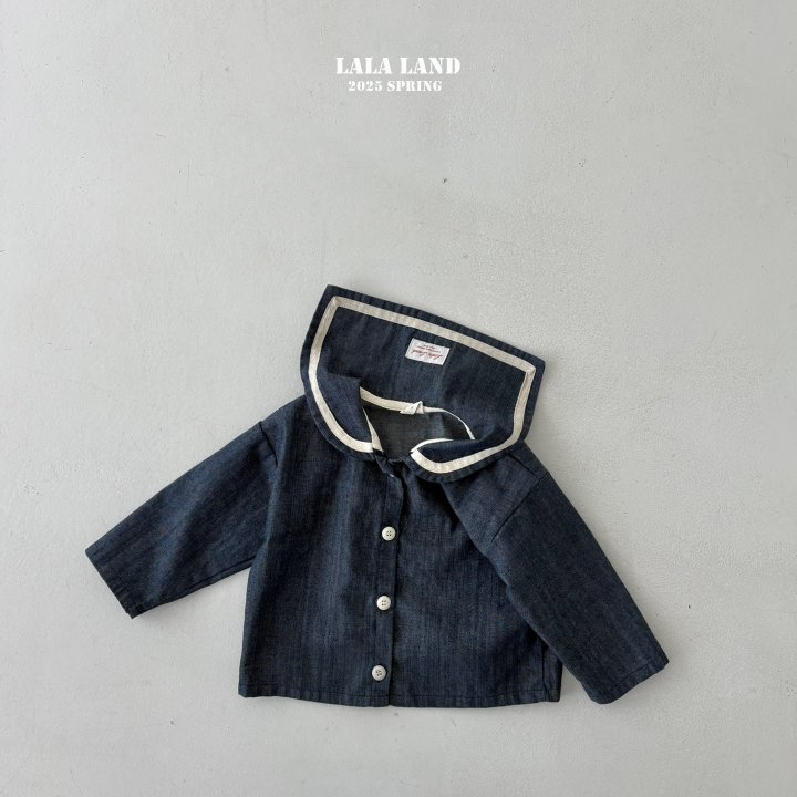 Lalaland - Korean Children Fashion - #minifashionista - Sailor Denim Shirt - 4