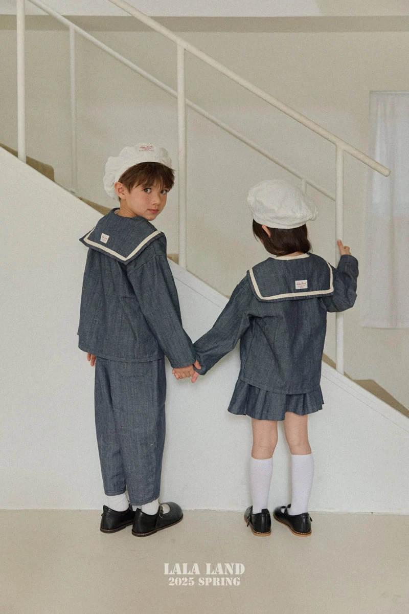 Lalaland - Korean Children Fashion - #stylishchildhood - Sailor Denim Shirt - 7