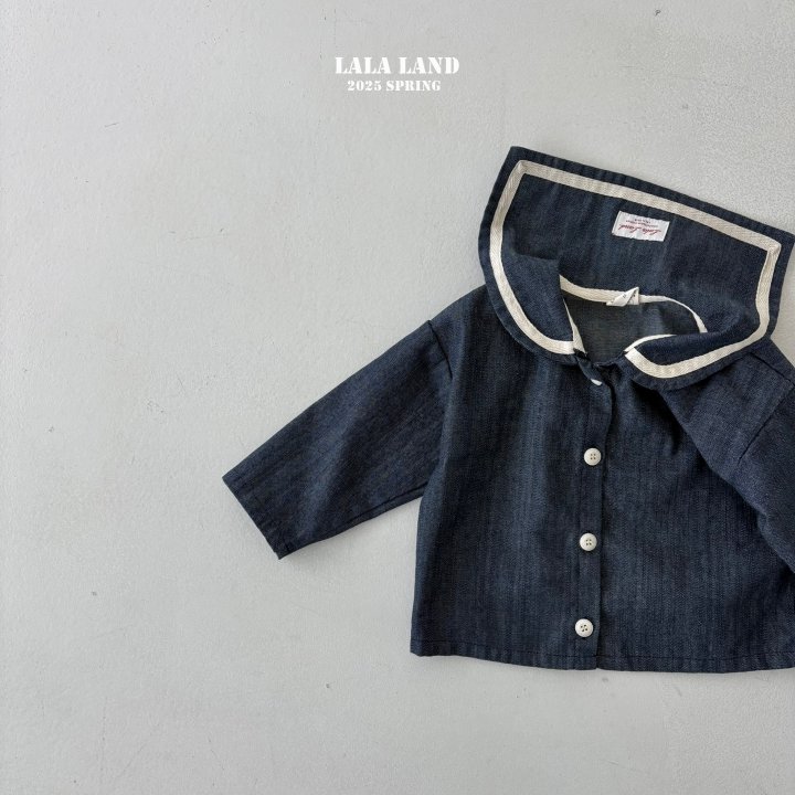 Lalaland - Korean Children Fashion - #todddlerfashion - Sailor Denim Shirt - 5