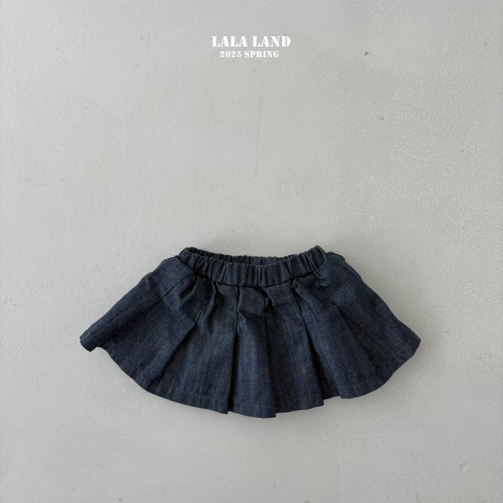 Lalaland - Korean Children Fashion - #prettylittlegirls - Slub Denim Pleated Skirt - 4