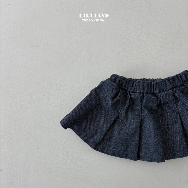 Lalaland - Korean Children Fashion - #toddlerclothing - Slub Denim Pleated Skirt - 5