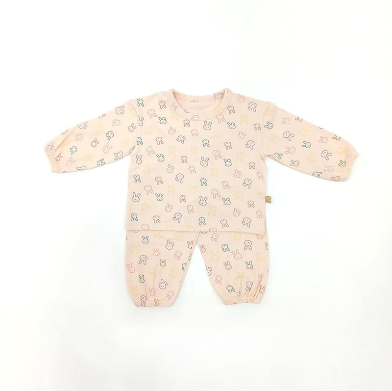 Lime & Blue - Korean Baby Fashion - #babyboutique - Line Rabbit Top Bottom Set - 8