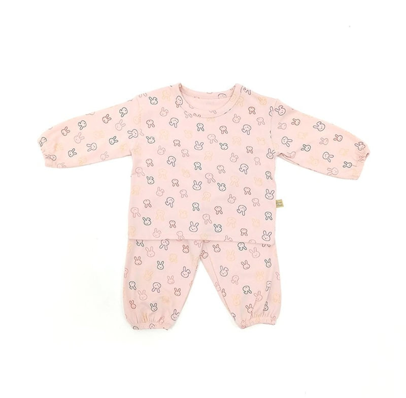 Lime & Blue - Korean Baby Fashion - #babyboutiqueclothing - Line Rabbit Top Bottom Set - 9
