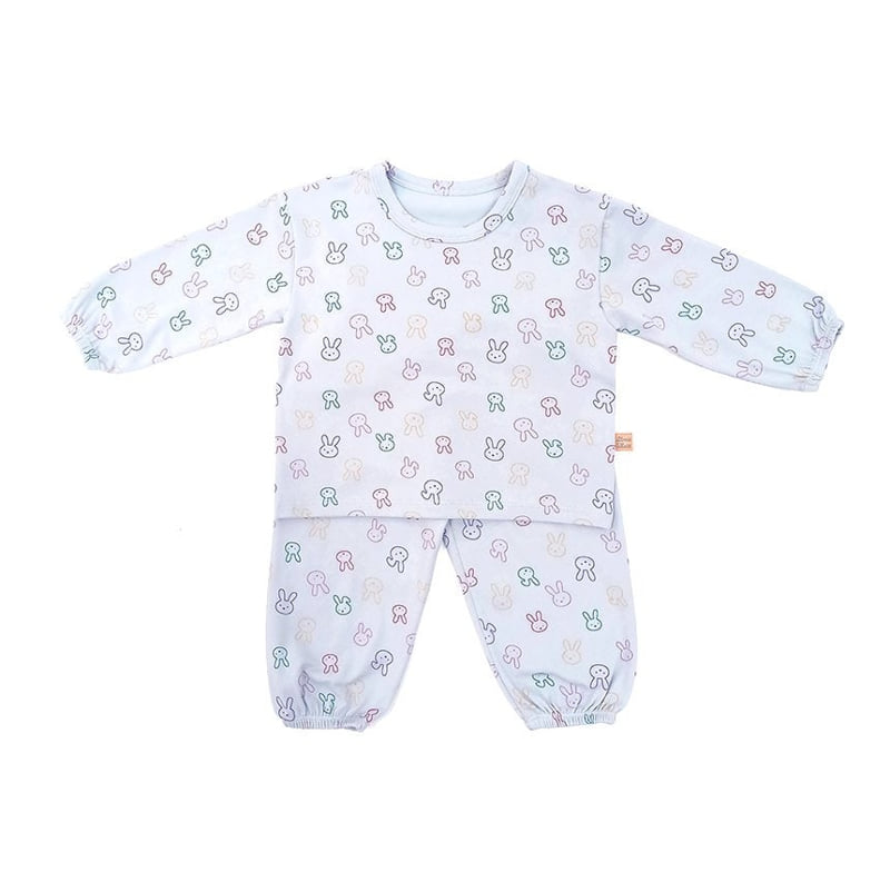Lime & Blue - Korean Baby Fashion - #babyclothing - Line Rabbit Top Bottom Set - 10