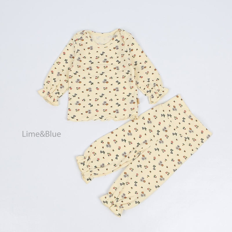 Lime & Blue - Korean Baby Fashion - #babyfashion - Orange Flower Laura Baby Set - 6