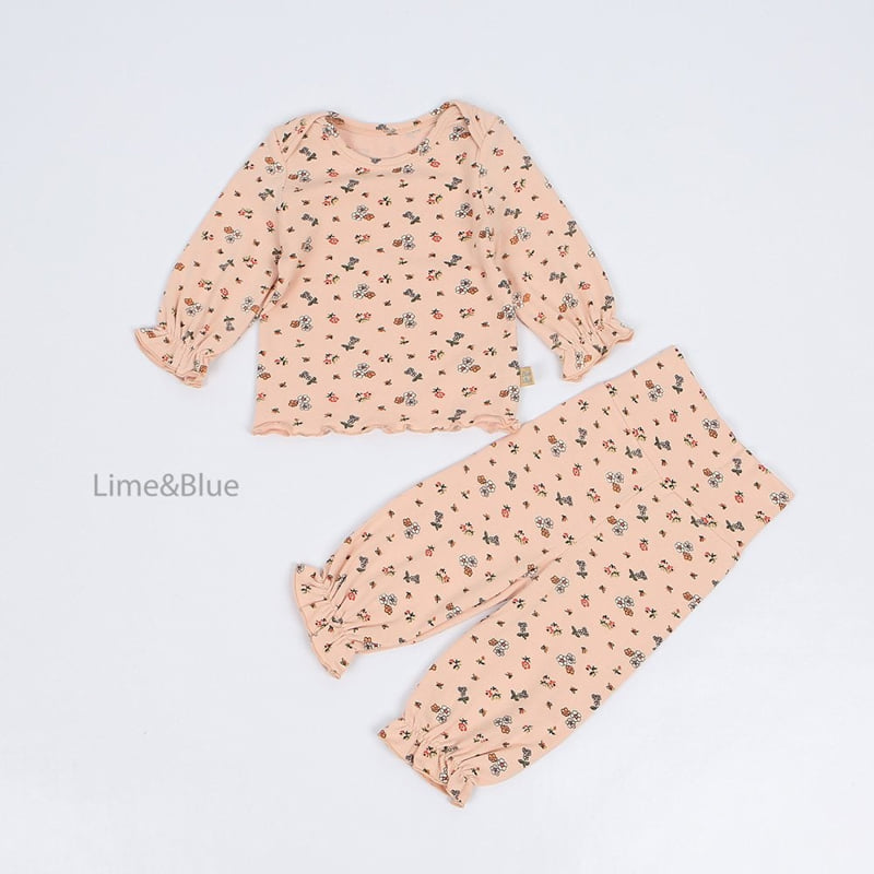Lime & Blue - Korean Baby Fashion - #babyfever - Orange Flower Laura Baby Set - 7