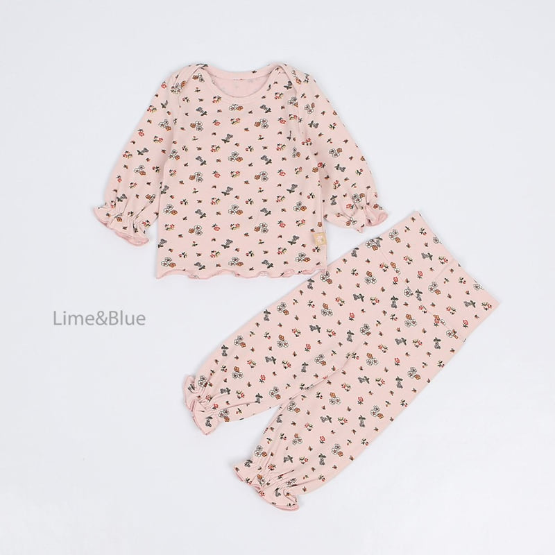 Lime & Blue - Korean Baby Fashion - #babygirlfashion - Orange Flower Laura Baby Set - 8