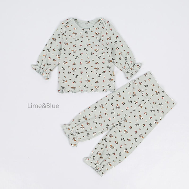 Lime & Blue - Korean Baby Fashion - #babylifestyle - Orange Flower Laura Baby Set - 9