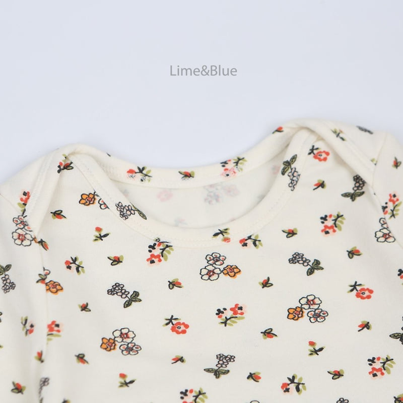 Lime & Blue - Korean Baby Fashion - #babyoninstagram - Orange Flower Laura Baby Set - 10