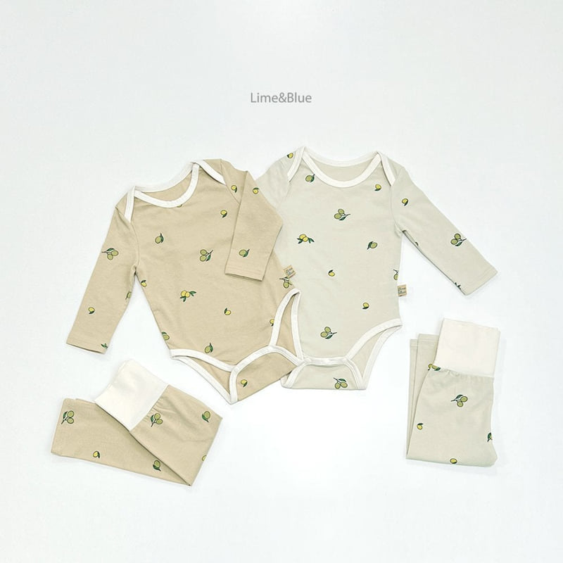 Lime & Blue - Korean Baby Fashion - #babyootd - Organic Olive Suit - 5