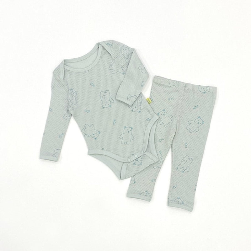 Lime & Blue - Korean Baby Fashion - #babyoutfit - Fish Bear Suit - 8