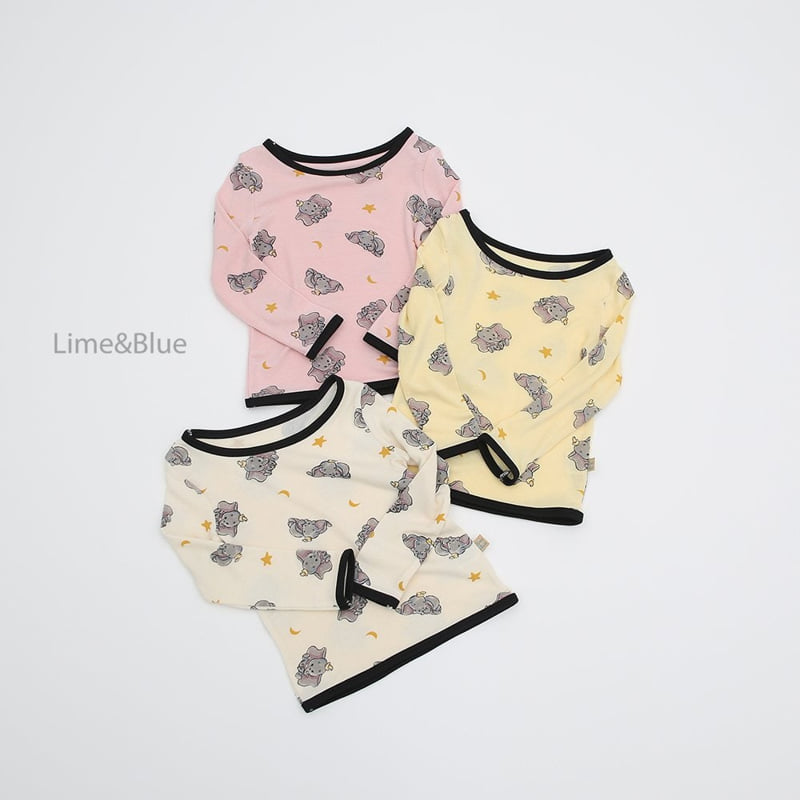 Lime & Blue - Korean Baby Fashion - #onlinebabyboutique - Soft Elephant Top Bottom Set - 3